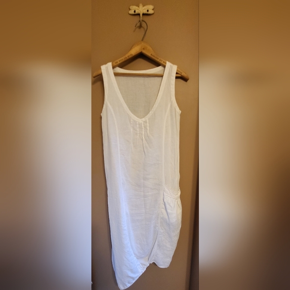 Animale. Linen sleeveless shift dress. White. S/M - Picture 5 of 7